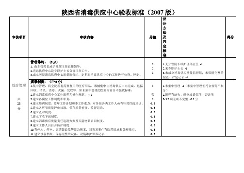 陕西消毒验收标准范文