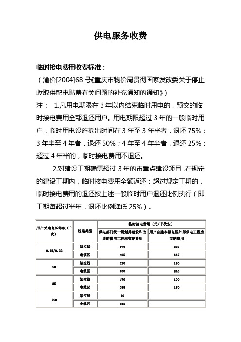 供电服务收费