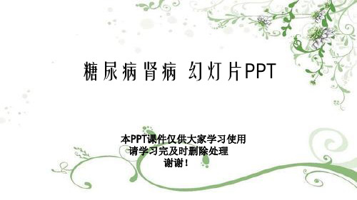 糖尿病肾病 幻灯片PPT