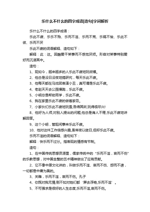 乐什么不什么的四字成语造句字词解析