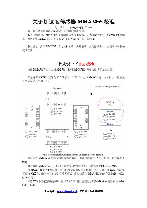 MMA7455调试总结