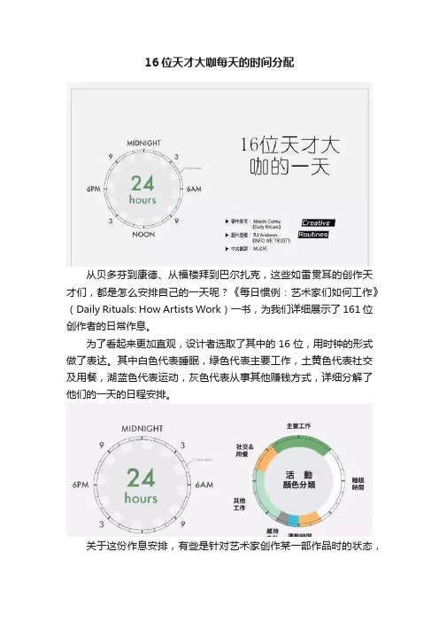 16位天才大咖每天的时间分配