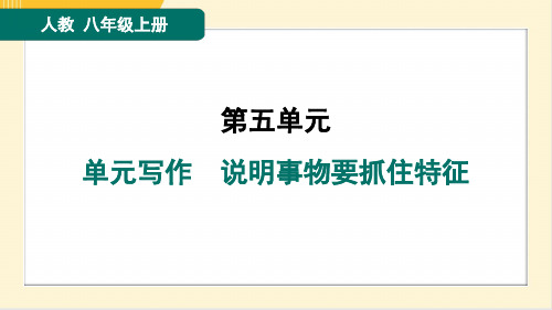 2024年部编版八年级上册语文单元写作说明事物要抓住特征