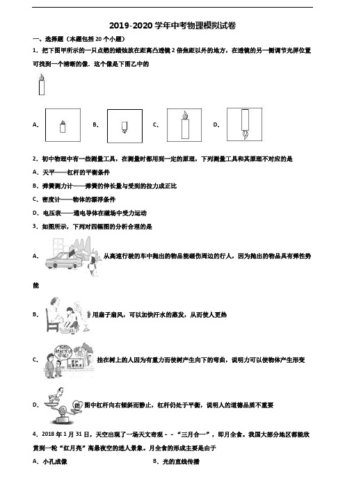 黑龙江省鹤岗市2019-2020学年中考物理预测试题