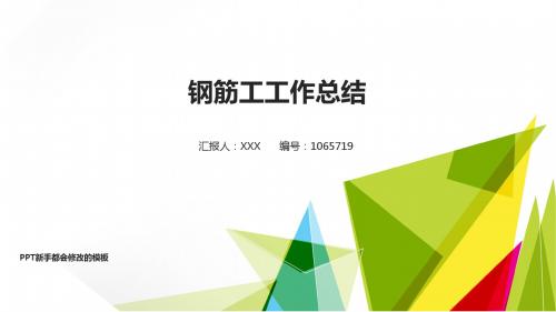 【精品PPT】钢筋工2017年终个人工作总结述职报告与2018年工作计划模板范文