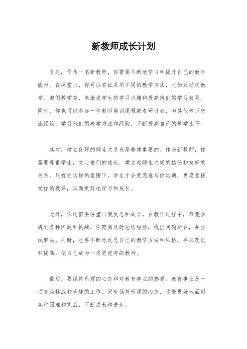 新教师成长计划