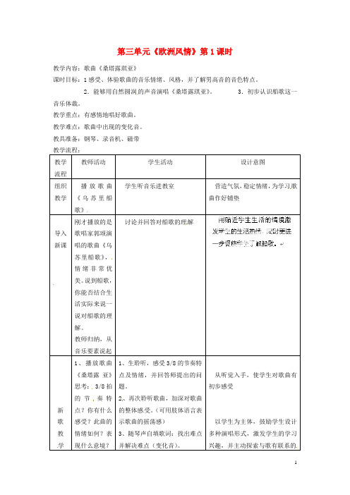4《欧洲风情》第1课时教案 精品优质课教案