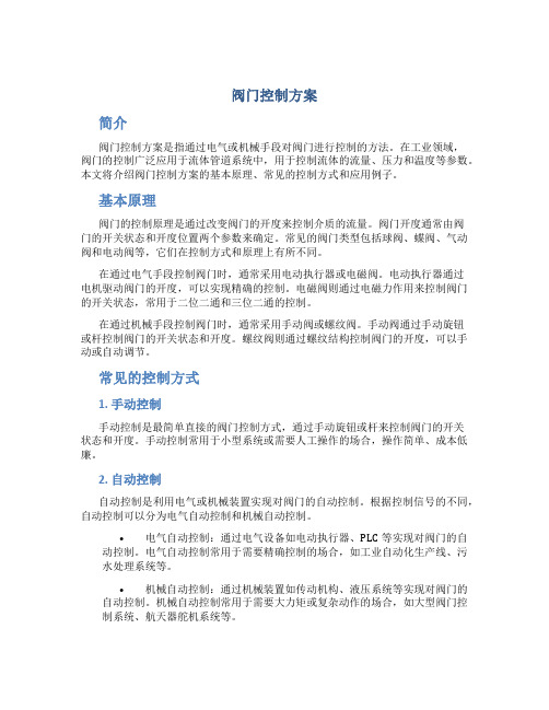 阀门控制方案