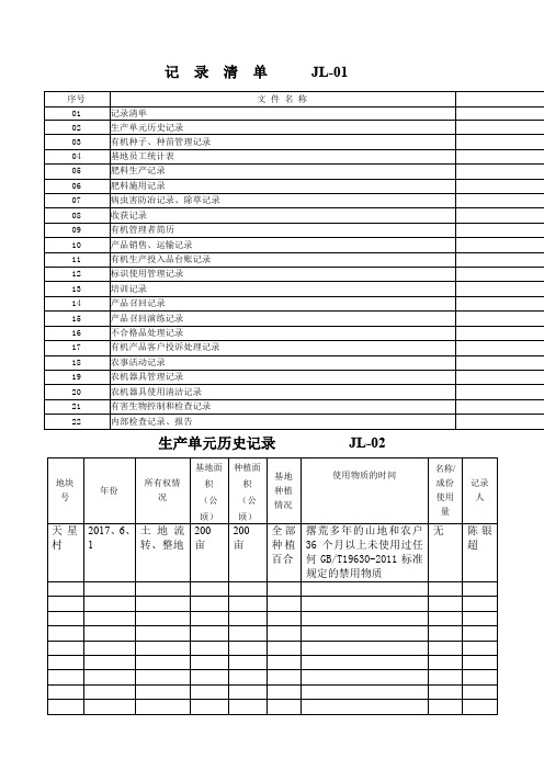 种植记录表单填