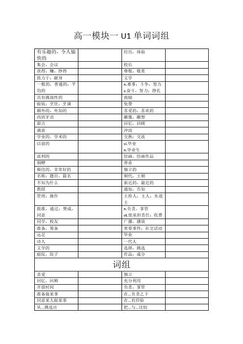 高中牛津模块一和模块二英语单词+新概念2、3单词