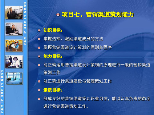 营销策划理实一体化PPT课件(共11章)项目七营销渠道策划能力