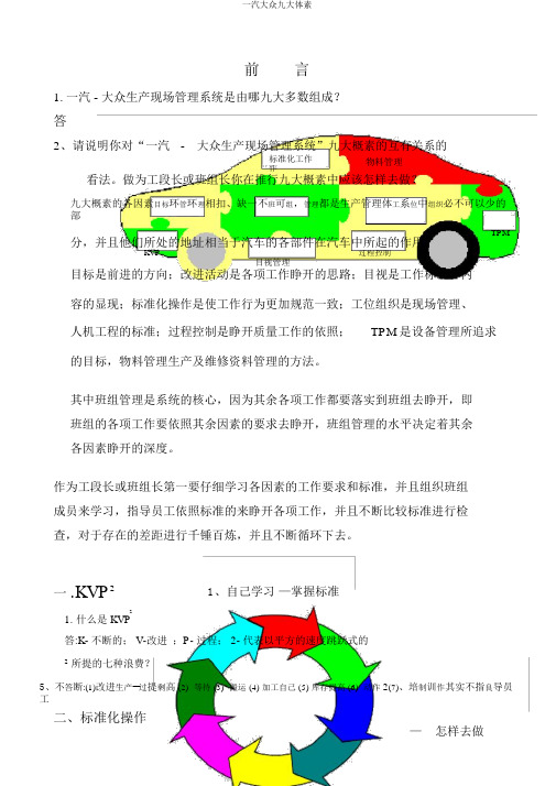 一汽大众九大要素