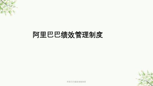 阿里巴巴绩效考核体系课件