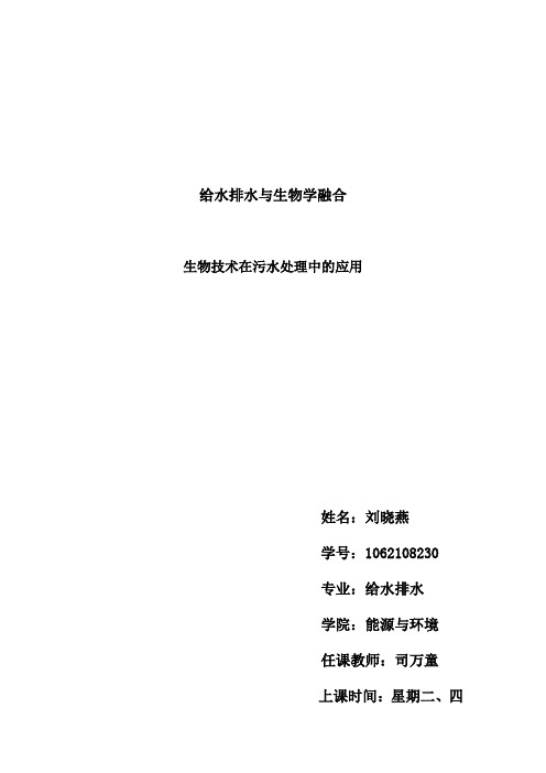 分析现代生物技术在污水处理中的应用(刘晓燕)