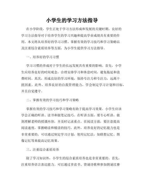 小学生的学习方法指导