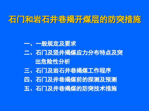 石门揭煤的防突措施精品文档