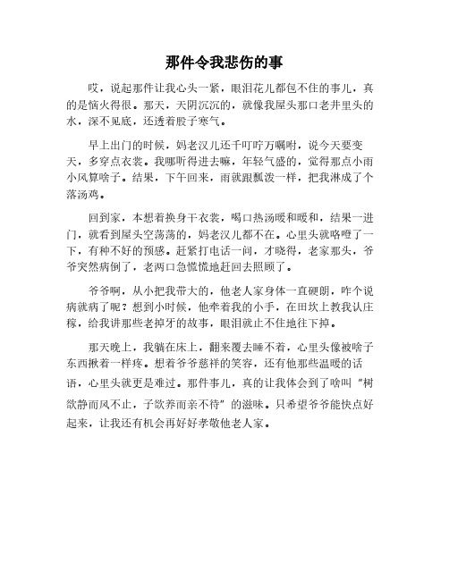 那件事令我悲伤作文