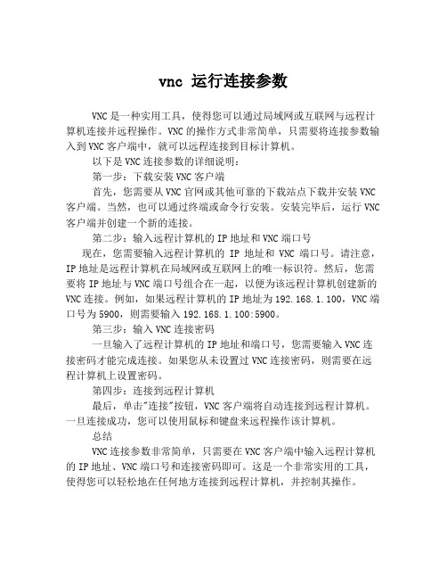 vnc 运行连接参数