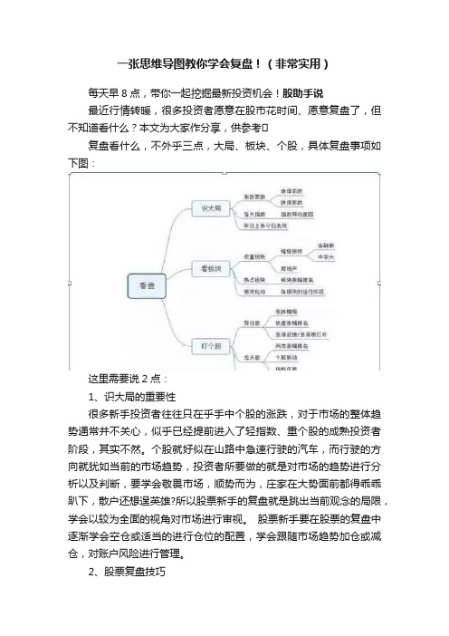 一张思维导图教你学会复盘！（非常实用）