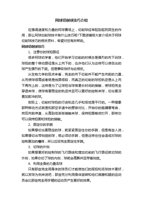 网球切削球技巧介绍