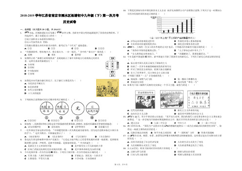 2018-2019学年江苏省南京市溧水区柘塘初中九年级(下)第一次月考历史试卷解析版