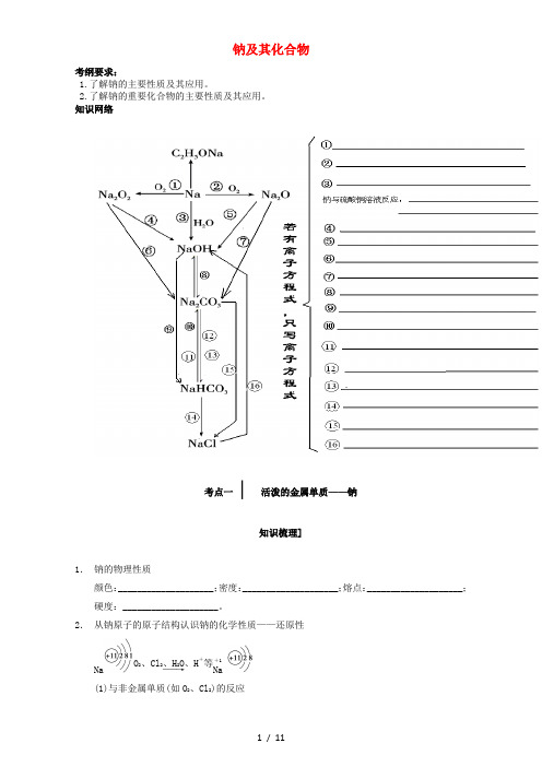 定州中学高三化学复习钠及其化合物学案