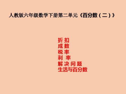 【人教版】六年级下册数学第二单元《百分数(二)》ppt教学课件