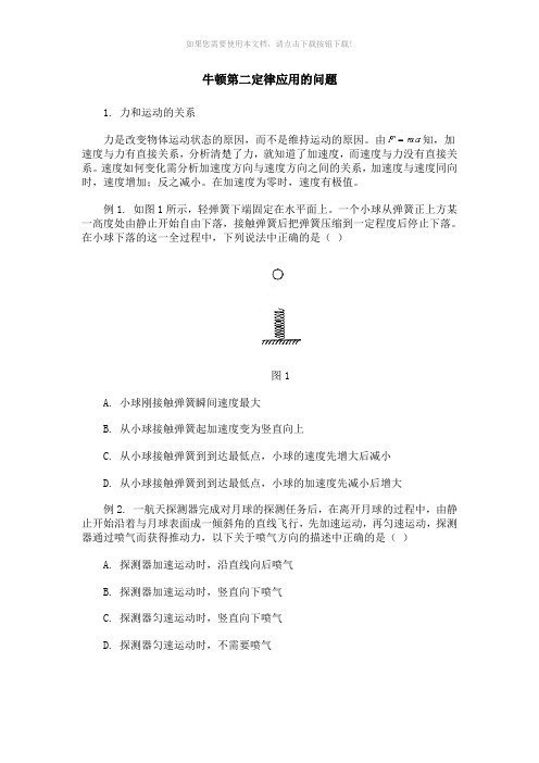 牛顿第二定律经典例题