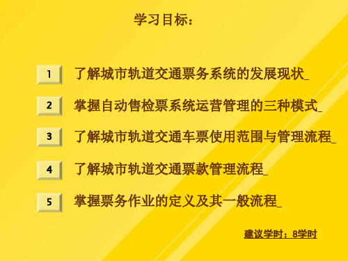 城市轨道交通票务组织