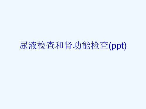 尿液检查和肾功能检查(ppt)