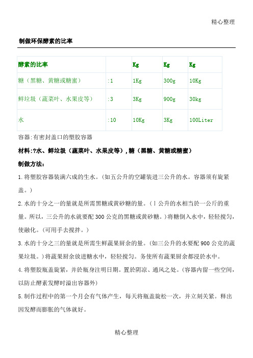 环保酵素的制作方法及用途