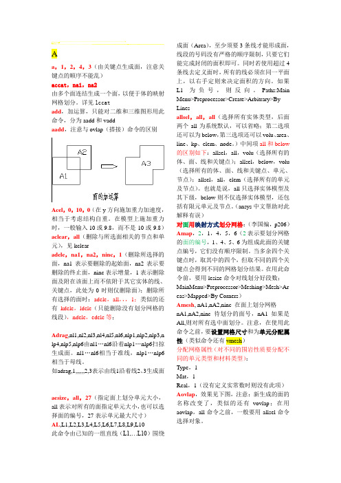 ANSYS的最常用的命令解释