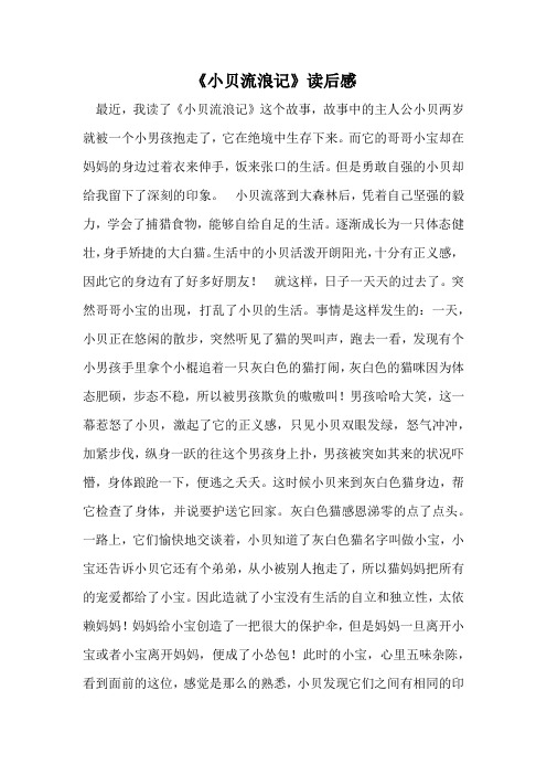 《小贝流浪记》读后感