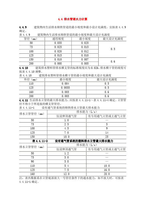 排水管道水力计算