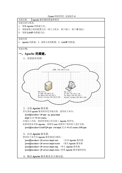 linux-实验报告6-Apache