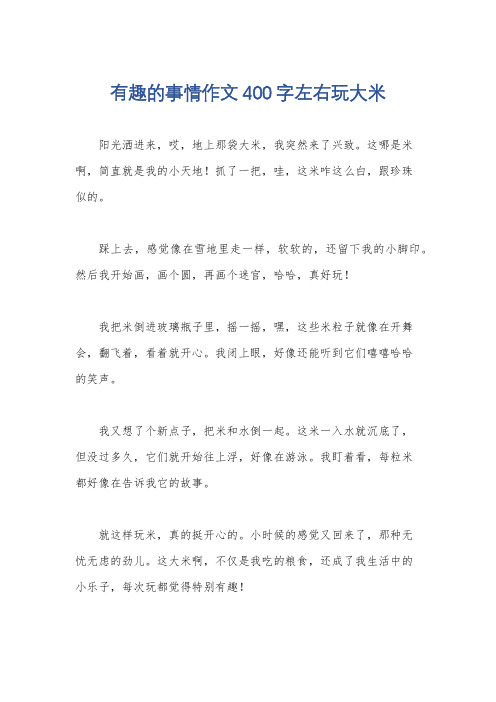 有趣的事情作文400字左右玩大米