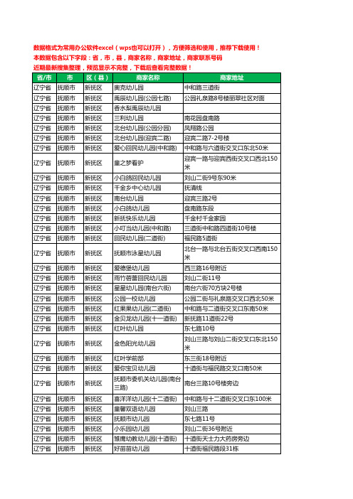 2020新版辽宁省抚顺市新抚区幼儿园工商企业公司商家名录名单联系电话号码地址大全62家