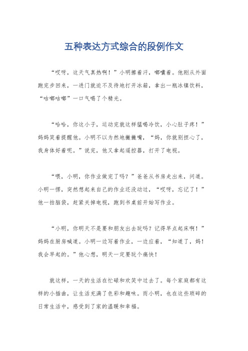 五种表达方式综合的段例作文