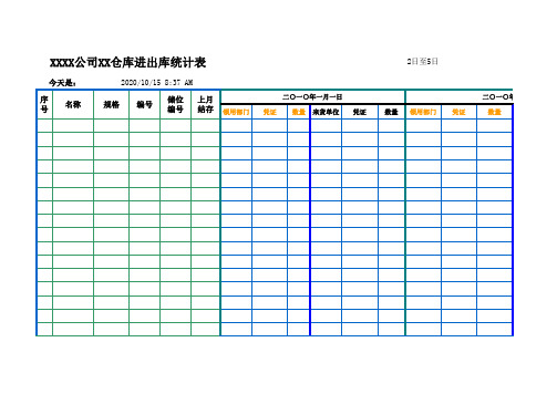 公司出入库表格