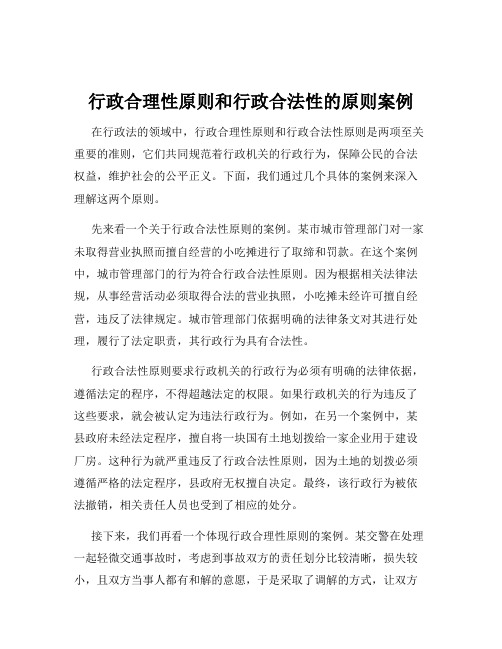 行政合理性原则和行政合法性的原则案例