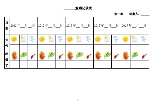 自然角观察记录表(表格)