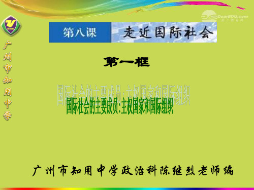 湖南省宁乡县实验中学高中政治《第八课 国际社会的成员：主权国家和国际组织》课件3 新人教版必修2