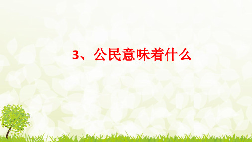 部编版六年级道德与法治第二单元《我们是公民》优质PPT课件