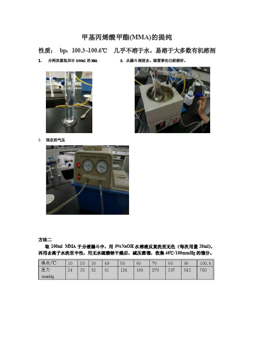 引发剂和单体的提纯