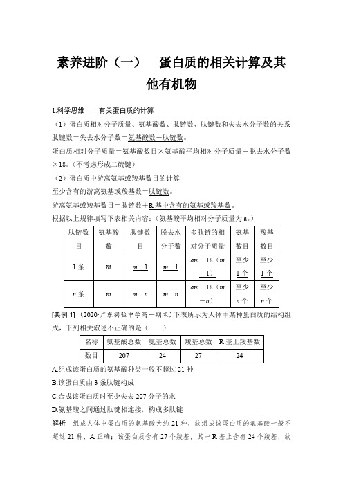 20-21版：素养进阶（一） 蛋白质的相关计算及其他有机物（创新设计）