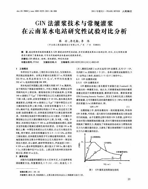 GIN法灌浆技术与常规灌浆在云南某水电站研究性试验对比分析