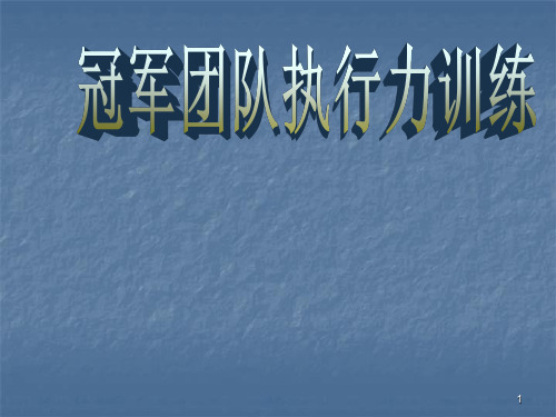 打造冠军团队的执行力ppt课件