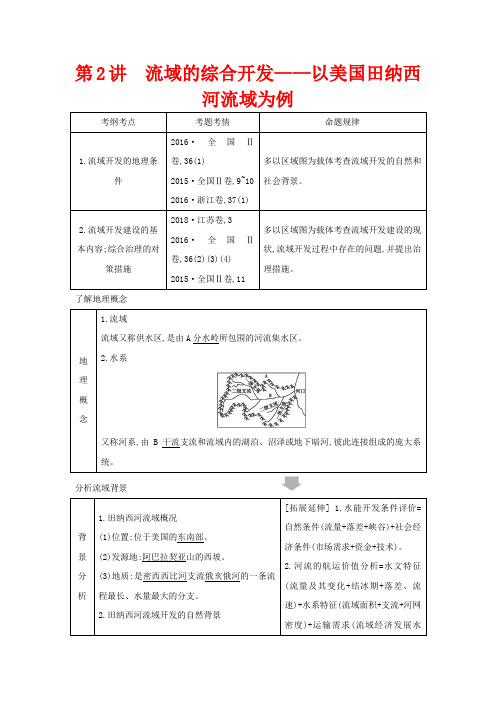 高考地理一轮复习 第十四章 第2讲 流域的综合开发——以美国田纳西河流域为例教案(含解析)