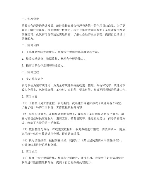 统计社会调查实习报告