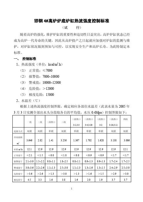 最新4高炉炉缸热流强度控制标准[1]1